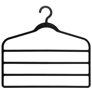 Preview: set di 4 pratici appendiabiti multipli, nero, 4 barre - 44x33x1cm, appendiabiti per pantaloni per l‘ordine nel guardaroba, ottimizzazione dello spazio