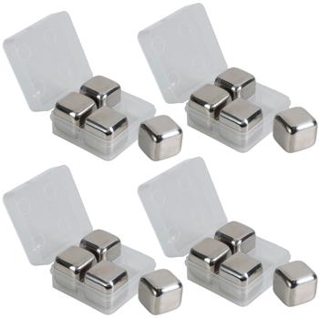 Preview: 16er-Set Kühlsteine aus Edelstahl - kühlen Whisky & Co. ohne Verwässern - wiederverwendbar, geruchsneutral, spülmaschinenfest & in Aufbewahrungsbox