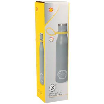 Preview: set of 2 vacuum flasks made of food-safe stainless steel, 500 ml, for work and leisure, keeps hot or cold for 6 hours, carrying ring