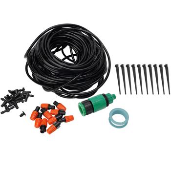 Preview: 23-tlg. Pflanzen-Bewässerungssystem: 20m anpassbarer Schlauch + 10 Düsen für zeitsparende, effiziente Bewässerung. Maximale Leistung für Ihren Garten