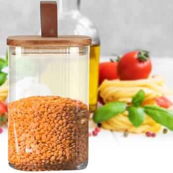 Preview: 4er-Set Vorratsglas mit Akazienholzdeckel, 1150 ml