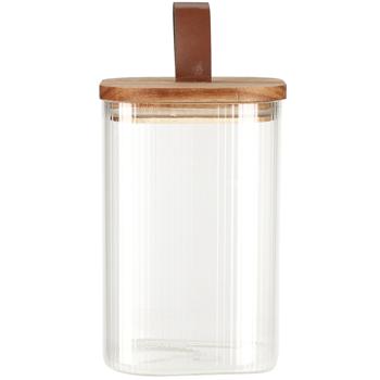 Preview: 4er-Set Vorratsgläser mit Akazienholzdeckel, 750, 1150,1500, 1900 ml