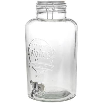 Preview: Set of 2 glass beverage dispensers with spigot, 8 L, with glass lid