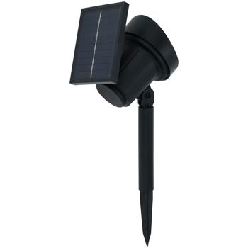 Preview: set of 4 LED spotlight solar with ground spike, black