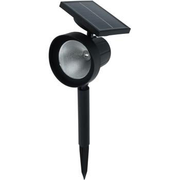 Preview: set of 4 LED spotlight solar with ground spike, black