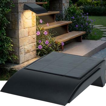 Solar LED wall light for outdoor areas – PIR motion sensor, 50 lumens, black – ideal for house entrances, gardens, patios – wireless installation