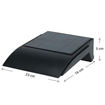 Preview: set of 2 solar LED wall lights for outdoor areas - PIR motion sensor, 50 lumens, black-for house entrances, gardens, terraces - Wireless installation