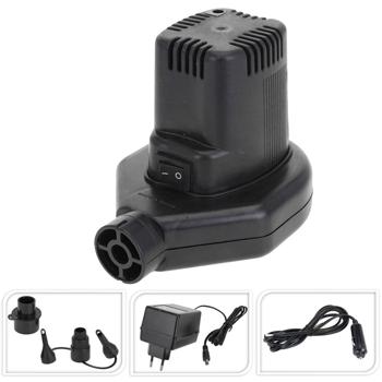 Preview: 12V & 230V electric air pump, 60W, black - With 3 attachments, flexible for car & socket, ideal for air mattresses & more