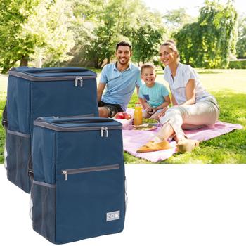 Preview: 2er-Set Kühlrucksack, Nylongewebe, wasserabweisend, 20 l