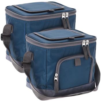 Preview: 2er-Set Kühltaschen - 8 Liter Volumen - Blau - Ideal für Picknick, Schwimmbad & Ausflüge - Isoliertasche mit Schultergurt - Robust - Leicht zu reinigen