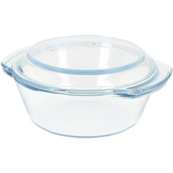 Preview: 2er-Set Glas Auflaufform mit Deckel, rund, 1000 ml & 1700 ml