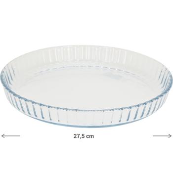 Preview: Moule à Gâteau Rond en Verre Spécial Résistant à la Chaleur - Ø 27,5 cm - Pour Rôtir, Cuire, Servir - Compatible Four/Lave-Vaisselle/Micro-Ondes