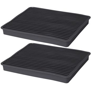 Preview: 2er-Set Eiswürfelform aus Silikon für Crushed Ice - Ideal für Cocktails & Drinks - Biegsam, robust, spülmaschinenfest - 18x14x2cm, 110g