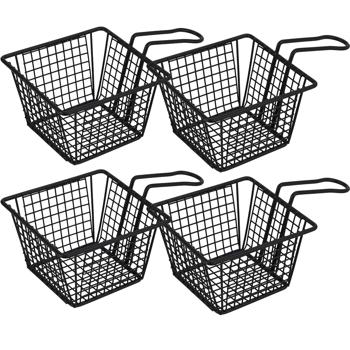 set di 4 cestini per patatine fritte, nero