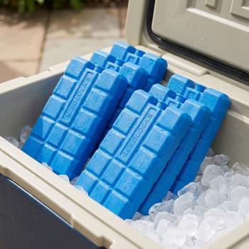 Preview: Éléments réfrigérants lot de 6 – Accumulateurs de froid 200 g pour sac isotherme & glacière – Petits blocs de glace pour les déplacements, le camping & les pique-niques – Bleus, refroidissement longue durée