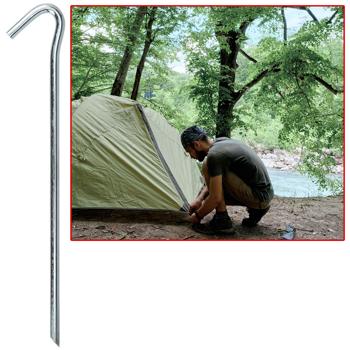 Preview: Zeltheringe 20 Stück - 23 cm lange Eisenheringe 6mm dick - Sicherer Halt bei Wind & auf harten Böden - Robuste, verzinkte Bodenanker für Zelte, Pavillons