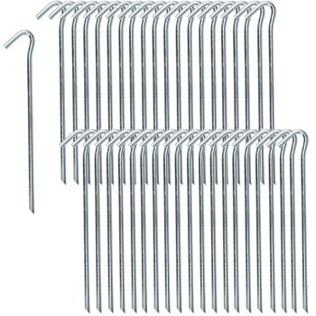 Preview: Zeltheringe 40 Stück - Sicherer Halt auf harten Böden für Zelte & Pavillons - Robuste Eisenheringe verzinkt 23 cm lang - 6 mm dick - Langlebig & Rostschutz