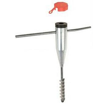 Preview: Pied de parasol à visser en métal - Kit 2 pcs pour jardin, pique-nique, voyage - Acier galvanisé, robuste, adaptateurs Ø 25-55 mm inclus