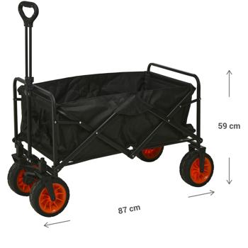 Preview: Faltbarer Bollerwagen bis 80kg, schwarz-rot – Robuster Transportwagen mit schwenkbaren Rädern, zusammenklappbar für Ausflüge & Garten Preview: Faltbarer Bollerwagen bis 80kg, schwarz-rot – Robuster Transportwagen mit schwenkbaren Rädern, zusammenklappbar für Ausflüge & Garten
