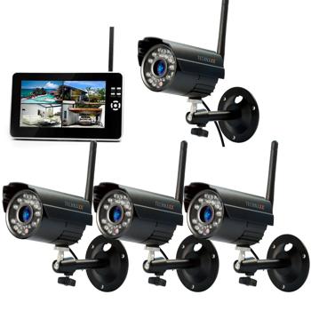 Preview: Wireless camera surveillance system, 7“ TFT LCD receiver, 4 camera