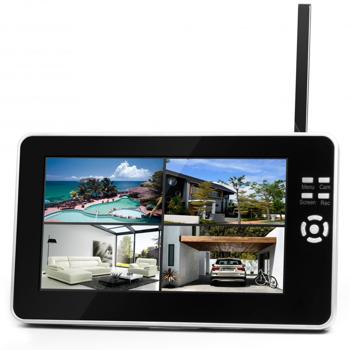 Preview: Wireless camera surveillance system, 7“ TFT LCD receiver, 4 camera