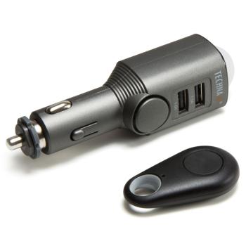 Preview: Universal Autoalarm - 110 dB Sirene & Bewegungssensor für PKW/Van Diebstahlschutz - 12-24V Zigarettenanzünder-Akku, inkl. Fernbedienung, LED