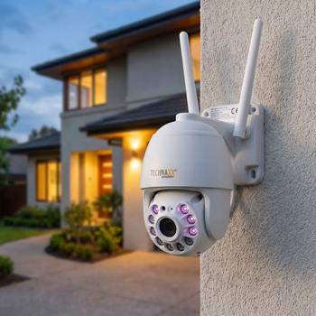 Preview: Telecamera dome Full HD per sorveglianza, Wi‑Fi e app, IP66, bianca, visione notturna – incl. materiale di montaggio, soluzione di sicurezza completa