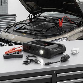 Profi Powerbank Auto Starthilfe Kit - Jump Starter 500A für Benzin/Diesel - LED-Lampe, 12000mAh LiFePO4-Akku, 2x USB-A - Kompakt