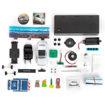 Preview: Advent calendar, model car FIAT Nuova 500, pedestal with sound module, accompanying book