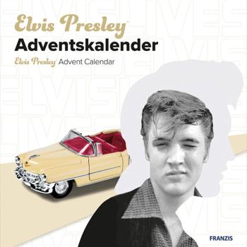 Elvis Presley Adventskalender - Modellauto Cadillac gelb Massstab 1:37 - Soundmodul mit Elvis Stimme - Fotopuzzle - Sammlerstück für Fans