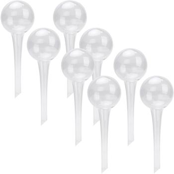 Preview: set of 8 Efficient plant watering balls made of glass, Ø 6 x H 15 cm, transparent watering balls, ideal for home, office and vacations