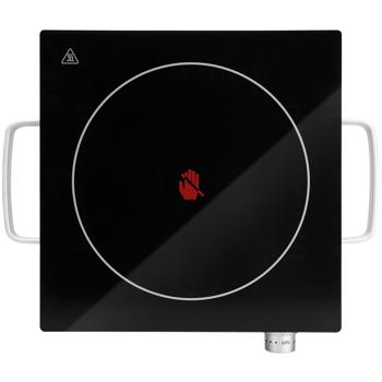 Preview: set of 2 mobile glass ceramic hotplates, stainless steel housing and infrared heat, Ø 20cm, 2,000 watts, infinitely variable temperature control, portable ceramic hob