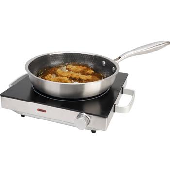 2er Set Tragbare Glaskeramik-Kochplatte – 2000 W, ø20 Cm, Stufenlos Regelbar, Edelstahl – Für Camping & Haushalt