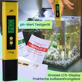 Preview: 2er-Set Digitales pH-Messgerät mit ATC-Funktion, LCD-Display, pH-Messbereich 0-14, präzise pH Wert Messung für Trinkwasser, Aquarien, Pools, und Teiche