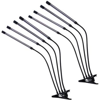 Preview: set di 2 lampade per piante a LED a spettro completo con 4 colli d‘oca, lampada per la crescita delle piante con 9 livelli dimmerabili e timer, 80 LED a spettro completo