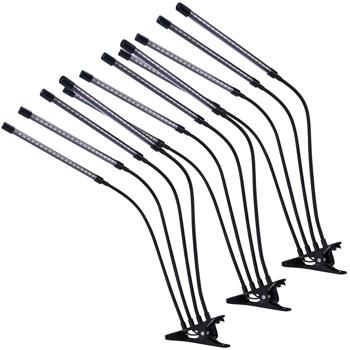 Preview: set di 3 lampade per piante a LED a spettro completo con 4 colli d‘oca, lampada per la crescita delle piante con 9 livelli dimmerabili e timer, 80 LED a spettro completo