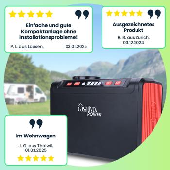 Preview: Kompakte Powerstation & Solargenerator, LED-Leuchte, 120W, 12/230V, 88,8 Wh, Betrieb von 12-Volt-, 230-Volt- sowie USB-Geräten