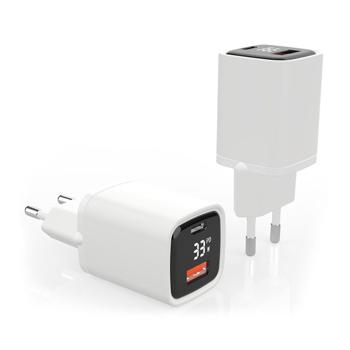 Preview: Chargeur USB double port 33W - Charge rapide PD 3.0 QC 3.0 - USB-C & USB-A - Pour smartphone, tablette, iPhone, Samsung, Xiaomi