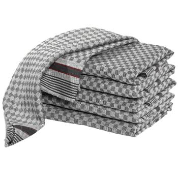 Preview: 10er-Set Grubentücher Anthrazit Kariert - Zwirn-Qualität 100% Baumwolle - Extrem strapazierfähig, saugstark & langlebig 45x90cm - OEKO-TEX