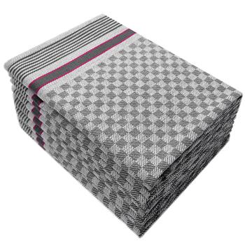 Preview: Set of 10 Grubentücher, anthracite, dish towels 45 x 90 cm