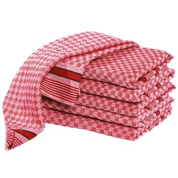 Preview: 20-piece set of pit towels, red-grey, dish towels 45 x 90 cm
