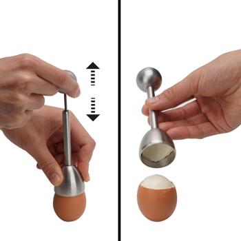 Preview: Toqueur à œuf en acier inoxydable – coupe-œuf pratique pour œufs durs et œufs à la coque – cassure propre – passe au lave-vaisselle