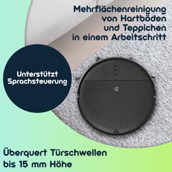 Preview: SmartLife Reinigungsroboter, Saugroboter mit Spot-Modus, Wischroboter mit App Steuerung Android / iOS, Staubsauger Roboter