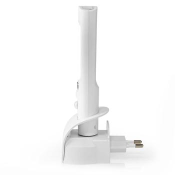 Preview: Pratica luce notturna a LED 3 in 1: rilevatore di movimento, luce di orientamento e torcia, portatile con batteria ricaricabile, ricarica tramite presa, bianco