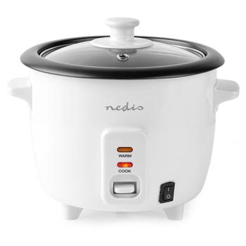 Preview: Automatic rice stove 0.6 l with steamer insert, 300 W, non-stick coating, even heat distribution, high-quality metal housing, white