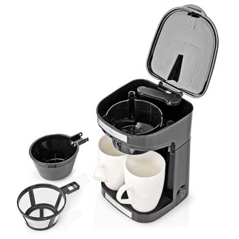Preview: Kompakte Filter-Kaffeemaschine mit Abschalt-Automatik, inkl. 2 Tassen – ideal für Zuhause & Büro, aromatischer Kaffeegenuss, 450 W, platzsparend