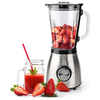 Preview: Stainless steel power blender with 1.5 l glass jug, kitchen blender, 800 W for smoothies, shakes, sauces or for chopping fruit and vegetables