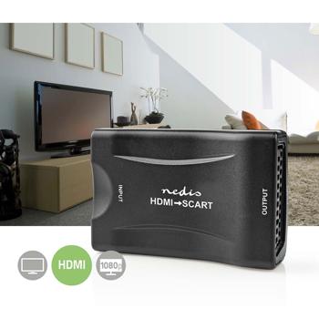 Preview: HDMI to SCART converter (Full HD): 720p/1080p switch, USB operation - Connects modern technology with retro TVs