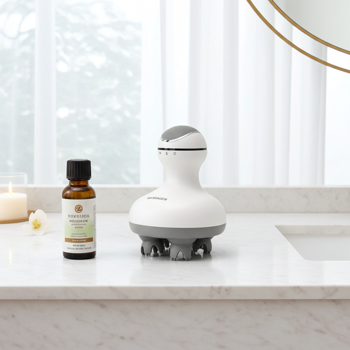 Preview: Professional head and body massager, 4 massage heads, mobile with battery operation, washable, can also be used with massage oil