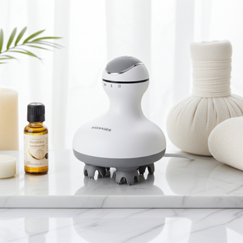 Preview: Professional head and body massager, 4 massage heads, mobile with battery operation, washable, can also be used with massage oil